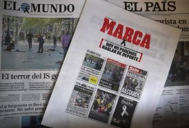 Portal 180 - Prensa deportiva de España no habla de deporte tras atentados de Barcelona