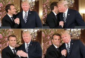 Portal 180 - Gestos de afecto entre Macron y Trump causan gracia en EEUU