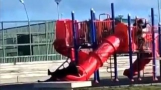 Una imagen “hilarante y destituyente”: Boric se quedó atascado en un tobogán - Darwin concentrado - DelSol 99.5 FM