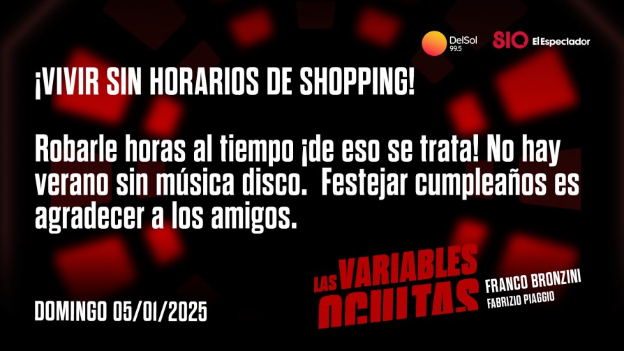 ¡Vivir sin horarios de Shopping! - Programas completos - Las variables ocultas | DelSol 99.5 FM